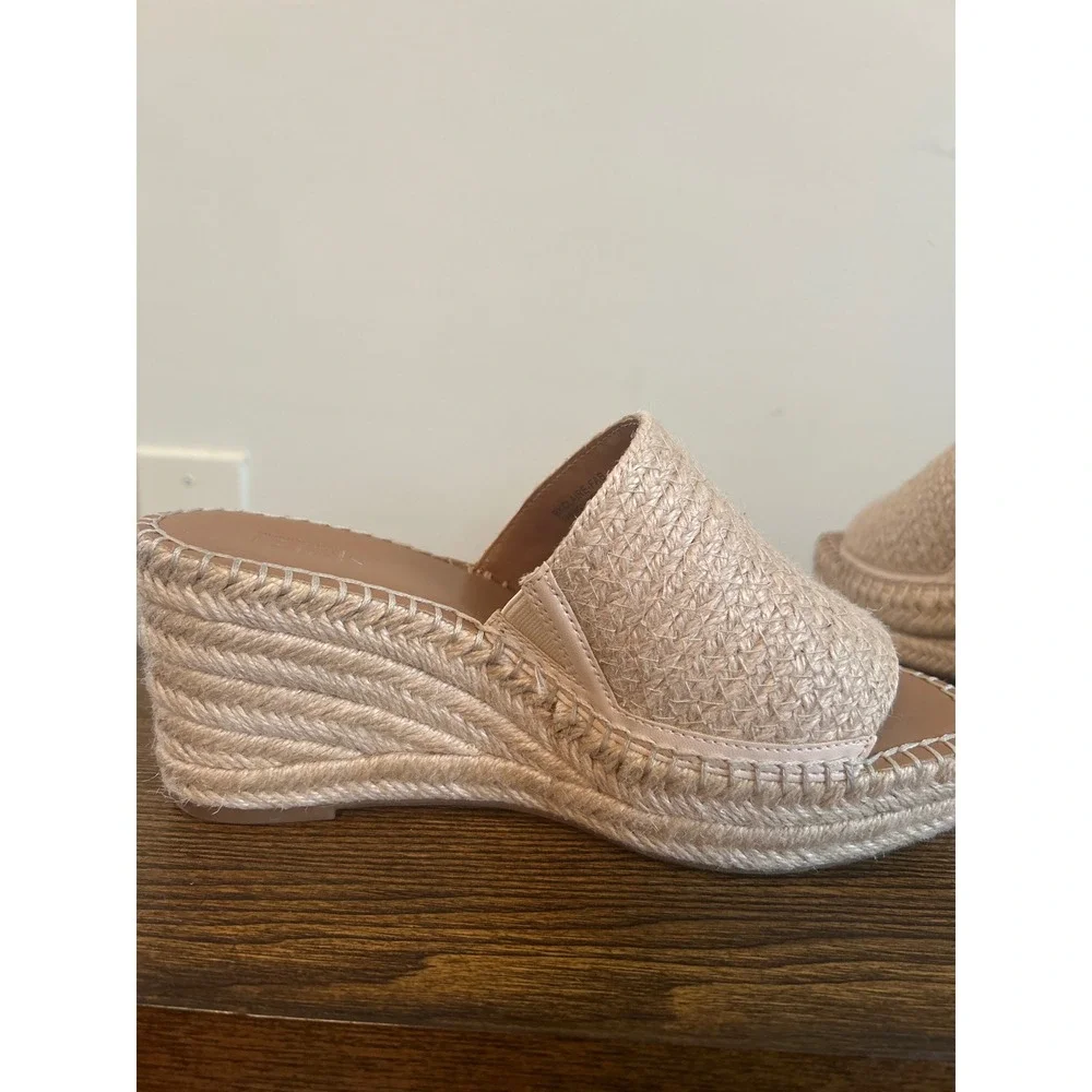 Nordstrom Rack Claire Beige Woven Espadrille Wedge Sandals RKCLAIRE-FAB 6.5M
